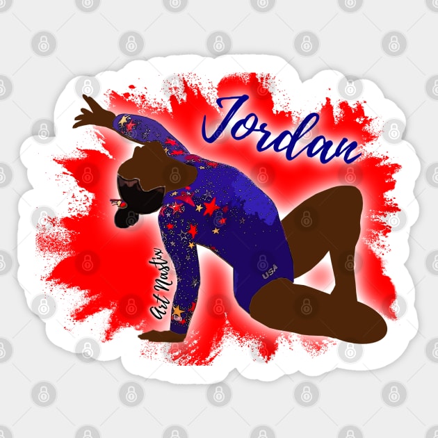 Jordan Chiles Silhouette Art Sticker by Art Nastix Designs